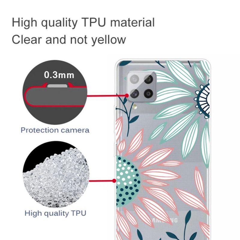 Cover Hoesje Samsung Galaxy A42 5G Telefoonhoesje Een Bloem Transparant