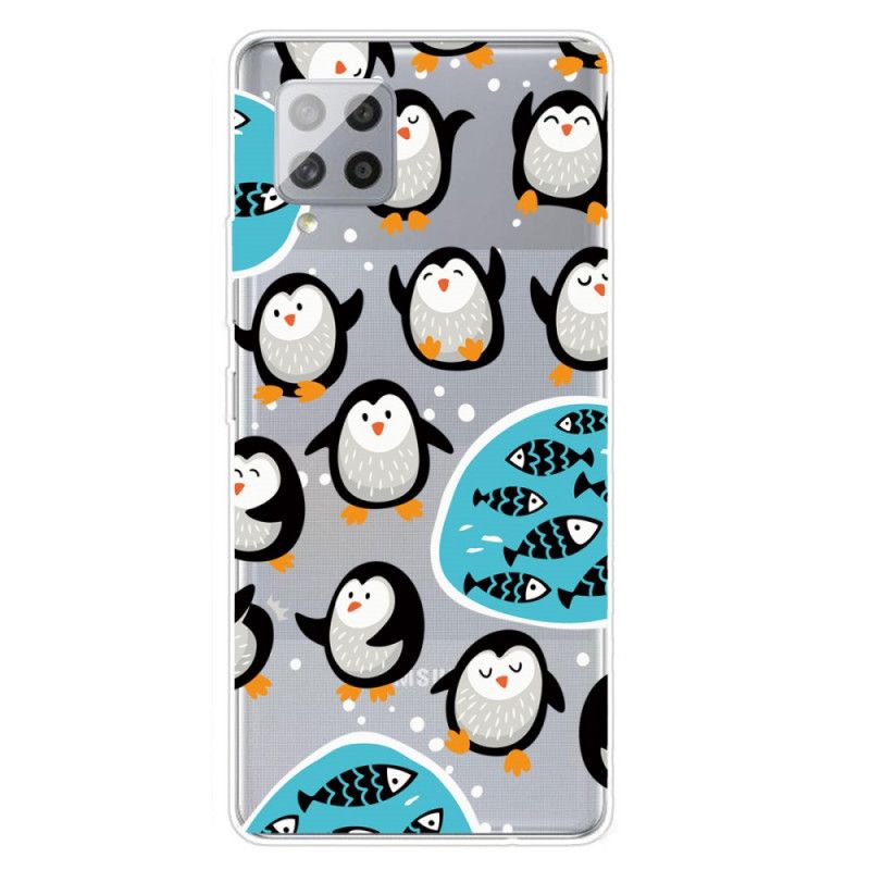 Cover Hoesje Samsung Galaxy A42 5G Telefoonhoesje Pinguïns En Vissen