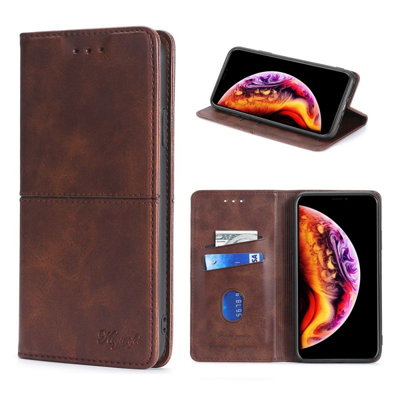 Folio-hoesje Samsung Galaxy A42 5G Rood Zwart Couture Leerstijl