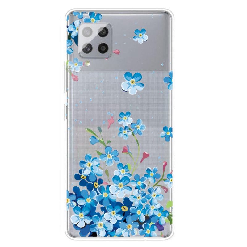 Hoesje Samsung Galaxy A42 5G Blauwe Bloemen