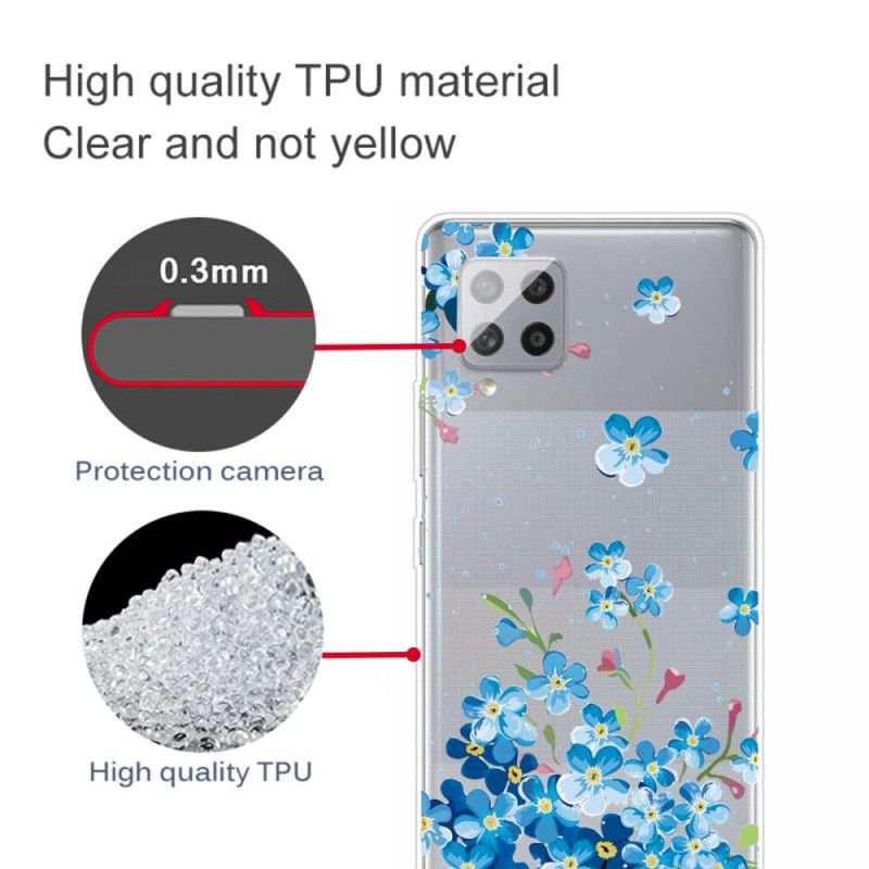Hoesje Samsung Galaxy A42 5G Blauwe Bloemen