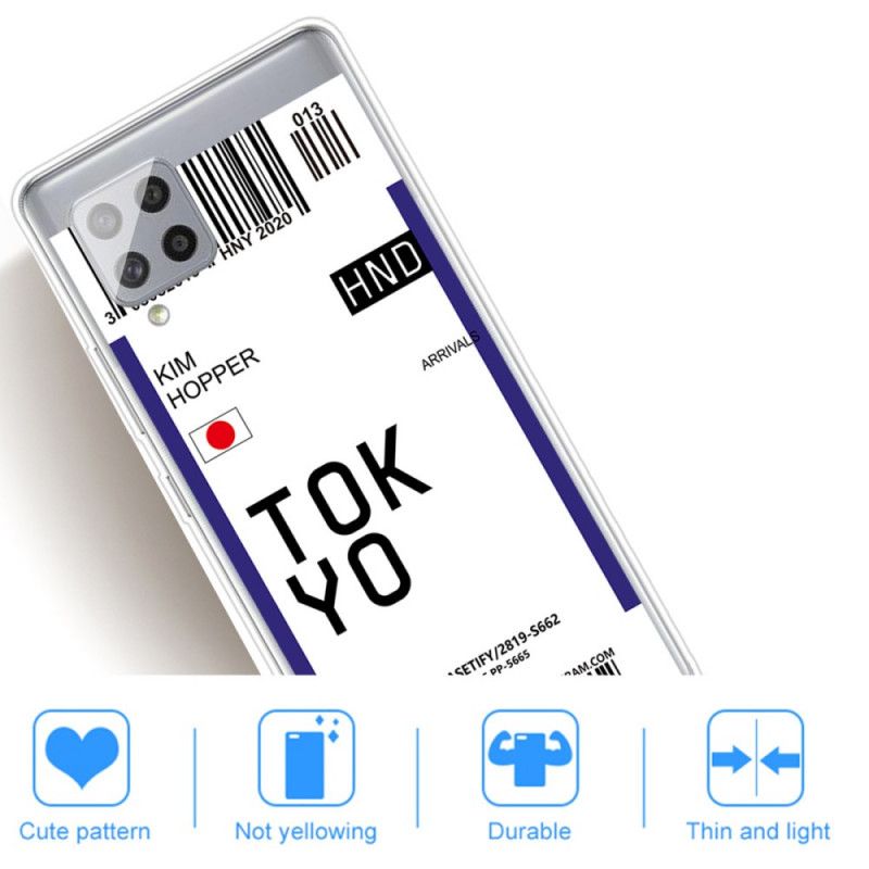 Hoesje Samsung Galaxy A42 5G Donkerblauw Zwart Instapkaart Tokyo