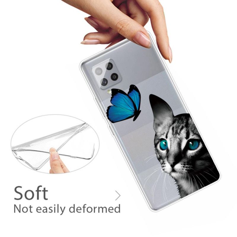 Hoesje Samsung Galaxy A42 5G Kat En Vlinder