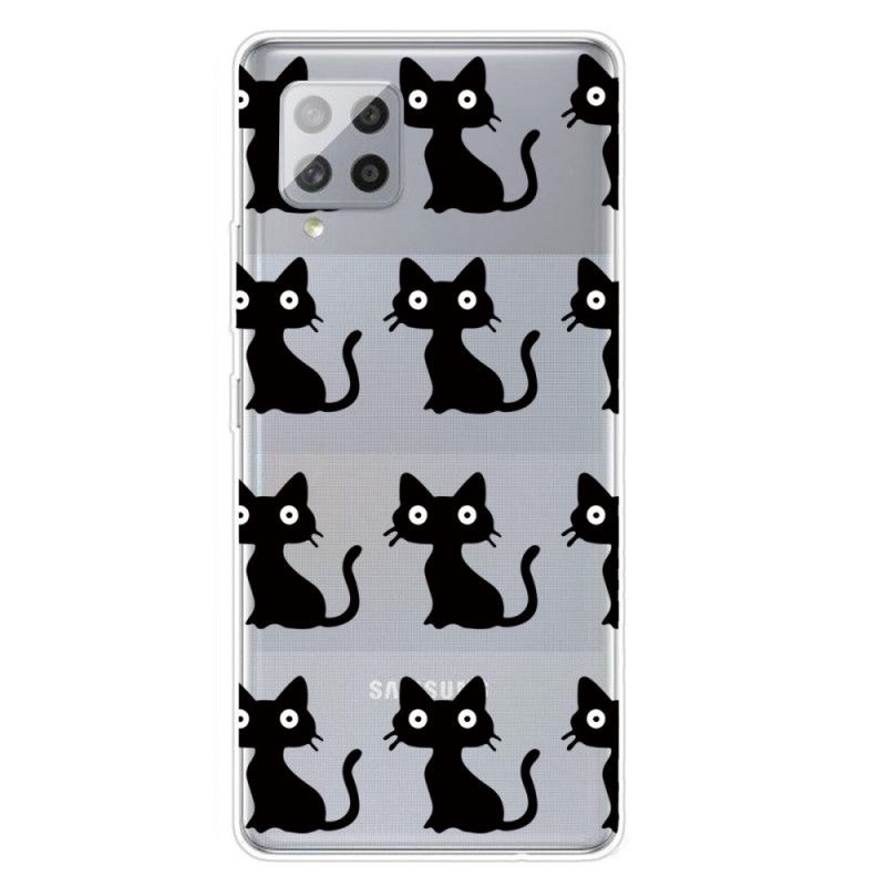 Hoesje Samsung Galaxy A42 5G Meerdere Zwarte Katten