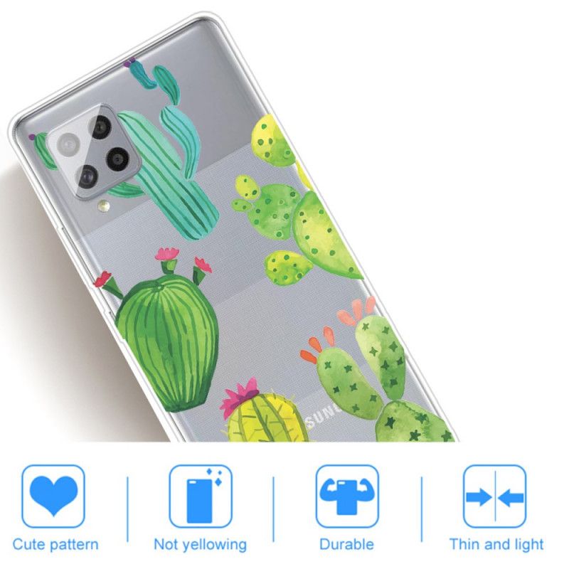 Hoesje voor Samsung Galaxy A42 5G Aquarel Cactus