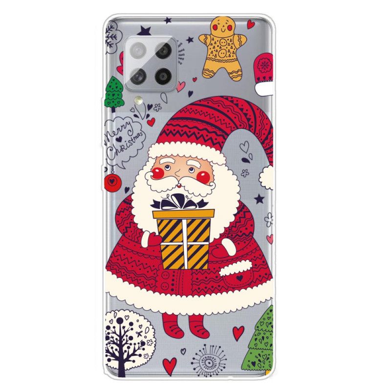 Hoesje voor Samsung Galaxy A42 5G Bruin Rood Kerst