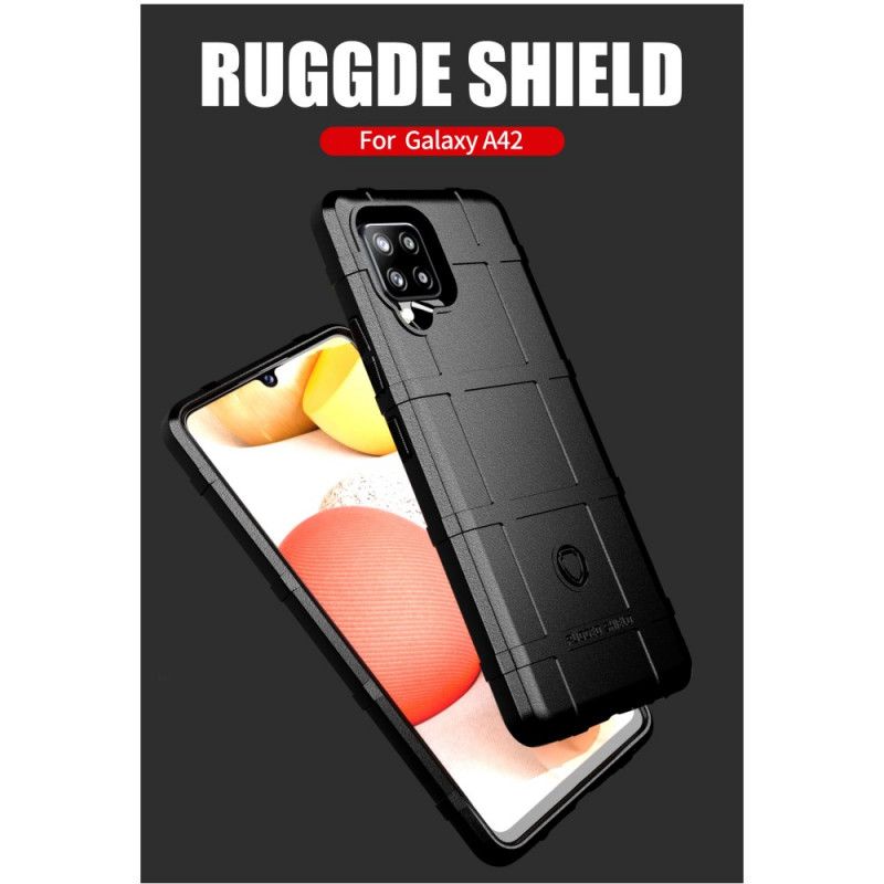 Hoesje voor Samsung Galaxy A42 5G Grijs Zwart Robuust Schild