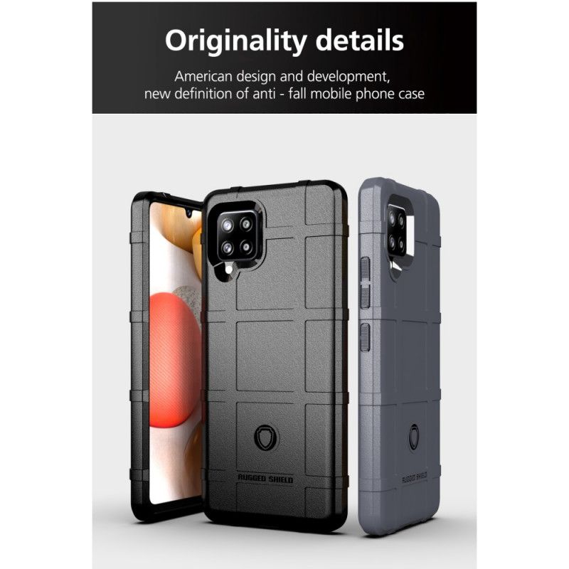 Hoesje voor Samsung Galaxy A42 5G Grijs Zwart Robuust Schild