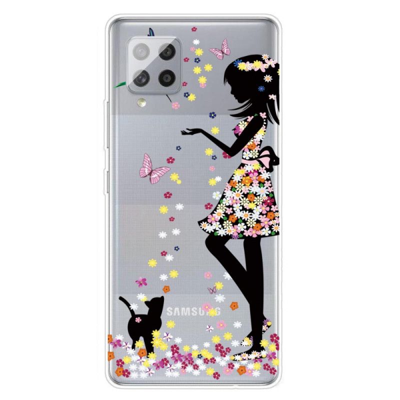 Hoesje voor Samsung Galaxy A42 5G Mooi Bloemhoofdje