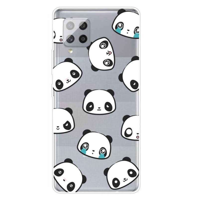 Hoesje voor Samsung Galaxy A42 5G Transparante Sentimentele Panda'S