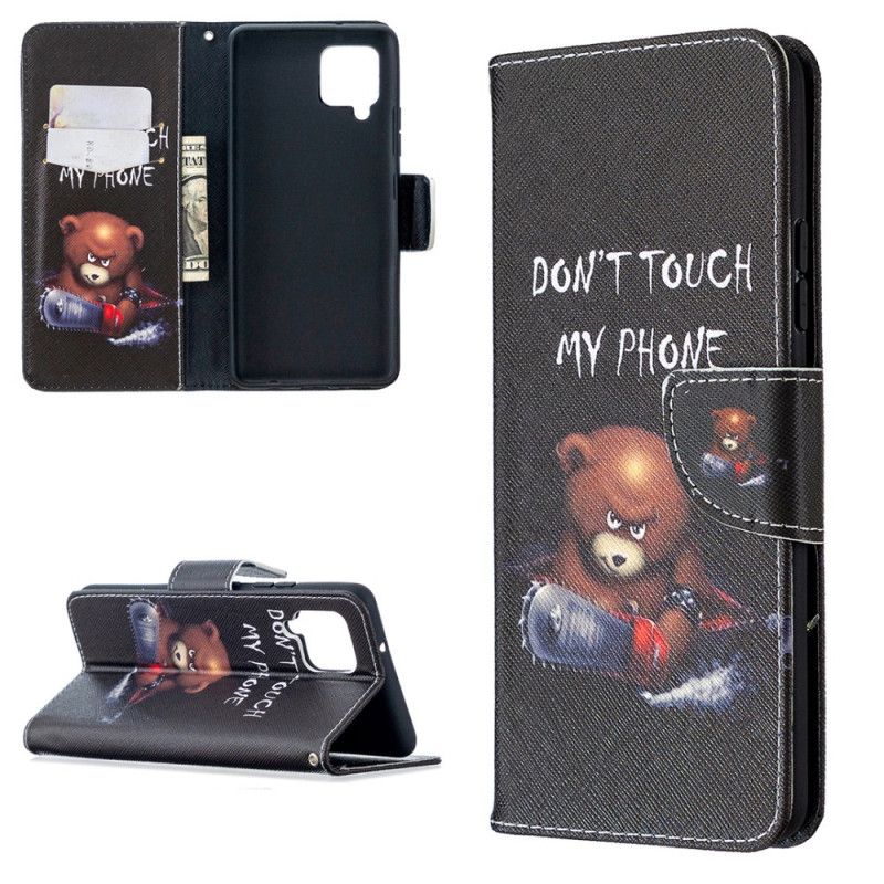 Leren Hoesje Samsung Galaxy A42 5G Gevaarlijke Beer