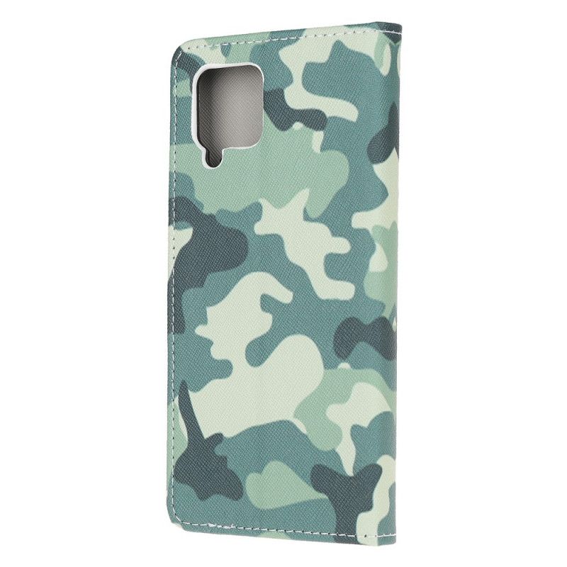 Leren Hoesje Samsung Galaxy A42 5G Telefoonhoesje Militaire Camouflage
