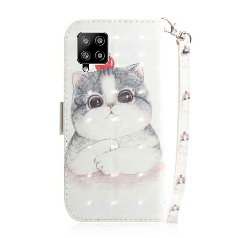 Leren Hoesje Samsung Galaxy A42 5G Tomaat Op De String Kat