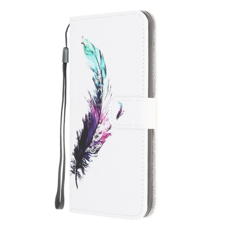 Leren Hoesje Samsung Galaxy A42 5G Veer Met String