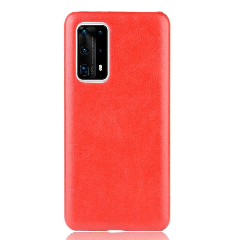 Hoesje Huawei P40 Pro Plus Grijs Zwart Prestatie Lychee Leereffect