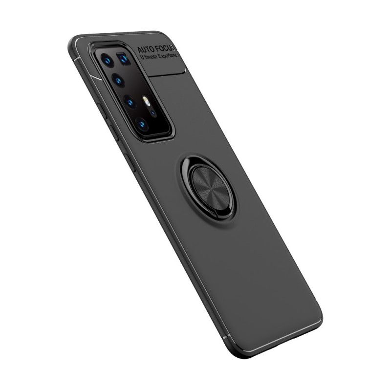 Hoesje Huawei P40 Pro Plus Rood Zwart Roterende Ring