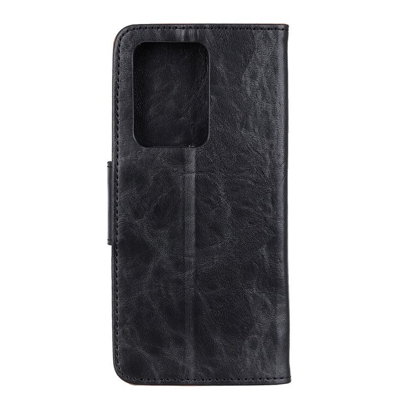 Leren Hoesje Huawei P40 Pro Plus Zwart Omkeerbare Splitlederen Sluiting