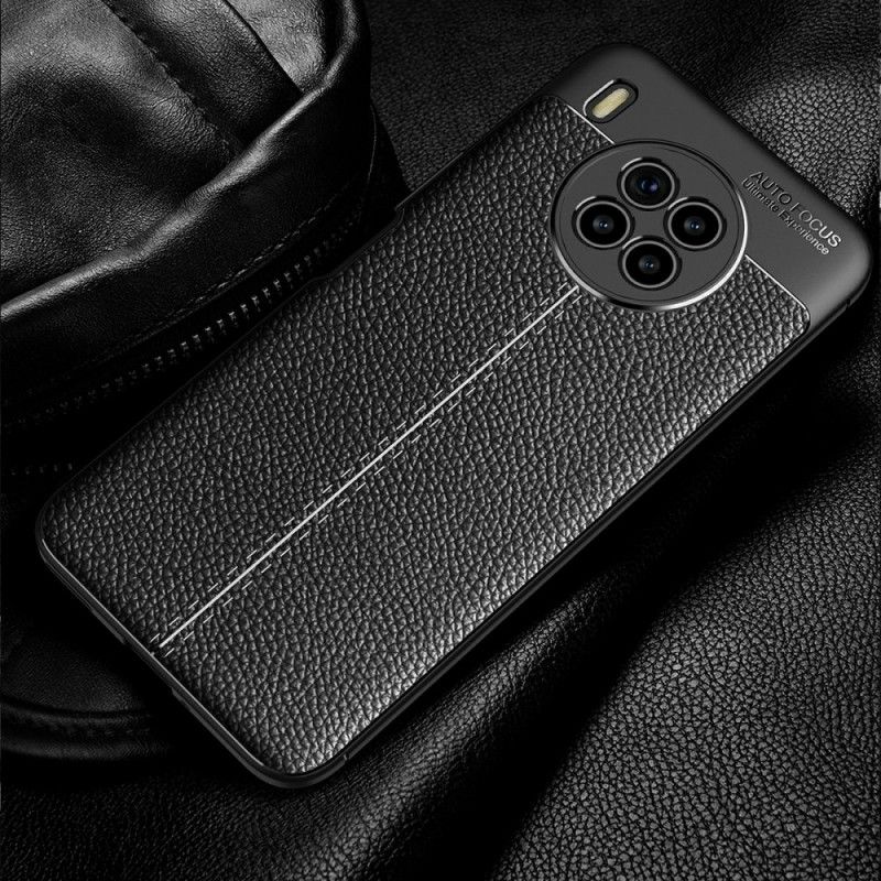 Case Hoesje Huawei Nova 8i / Honor 50 Lite Telefoonhoesje Dubbellijns Litchi-leereffect