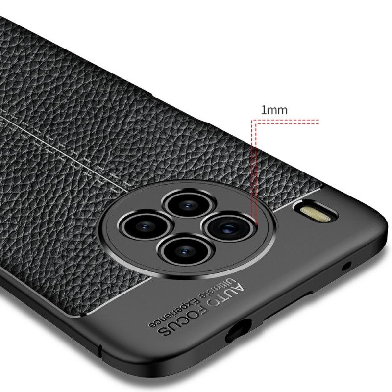 Case Hoesje Huawei Nova 8i / Honor 50 Lite Telefoonhoesje Dubbellijns Litchi-leereffect