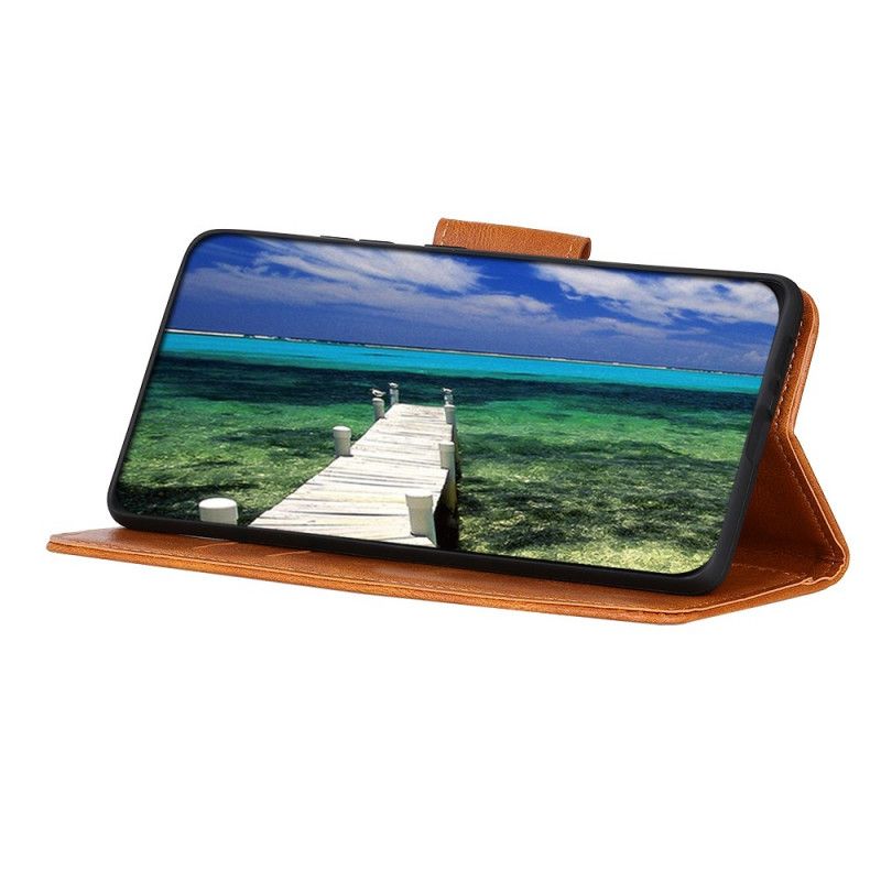 Flip Case Leren Huawei Nova 8i / Honor 50 Lite Omkeerbare Sluiting Met Leereffect