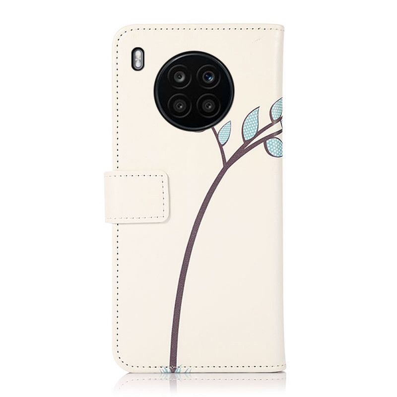 Folio-hoesje Huawei Nova 8i / Honor 50 Lite Paar Uilen In De Boom