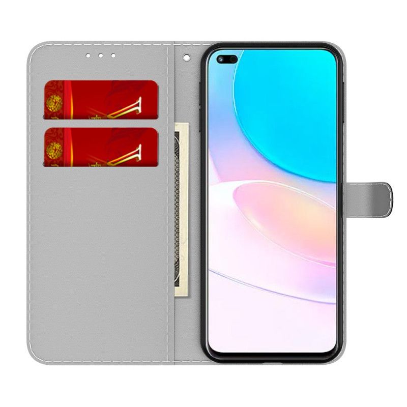 Leren Hoesje Huawei Nova 8i / Honor 50 Lite Abstract Patroon Bescherming Hoesje