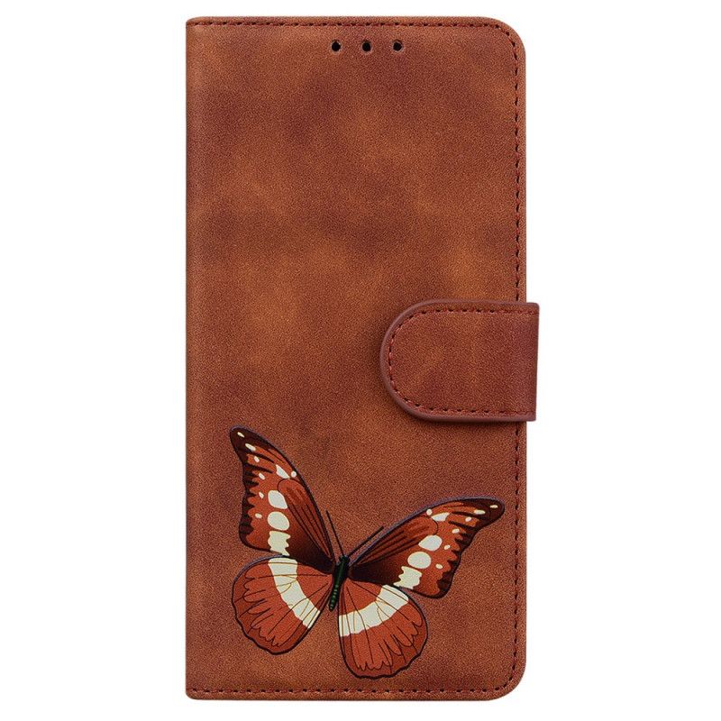 Leren Hoesje Huawei Nova 8i / Honor 50 Lite Skin-touch Butterfly Bescherming Hoesje