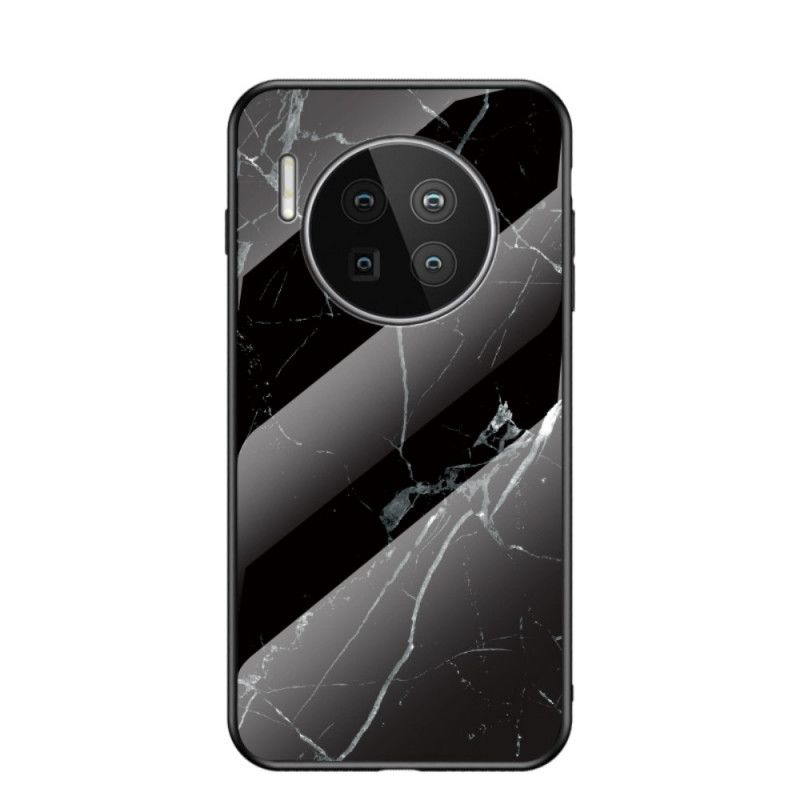 Case Hoesje Huawei Mate 40 Pro Wit Zwart Telefoonhoesje Premium Kleuren Gehard Glas