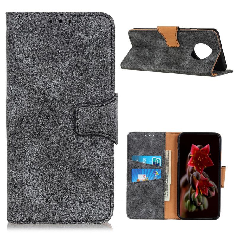 Cover Folio-hoesje Huawei Mate 40 Pro Bruin Grijs Telefoonhoesje Vintage Splitleer