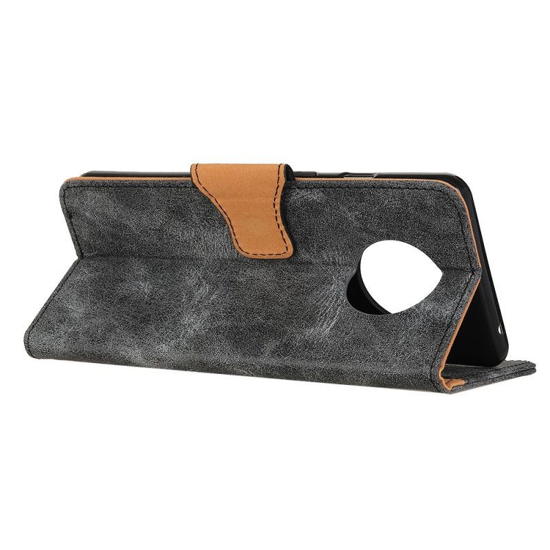 Cover Folio-hoesje Huawei Mate 40 Pro Bruin Grijs Telefoonhoesje Vintage Splitleer