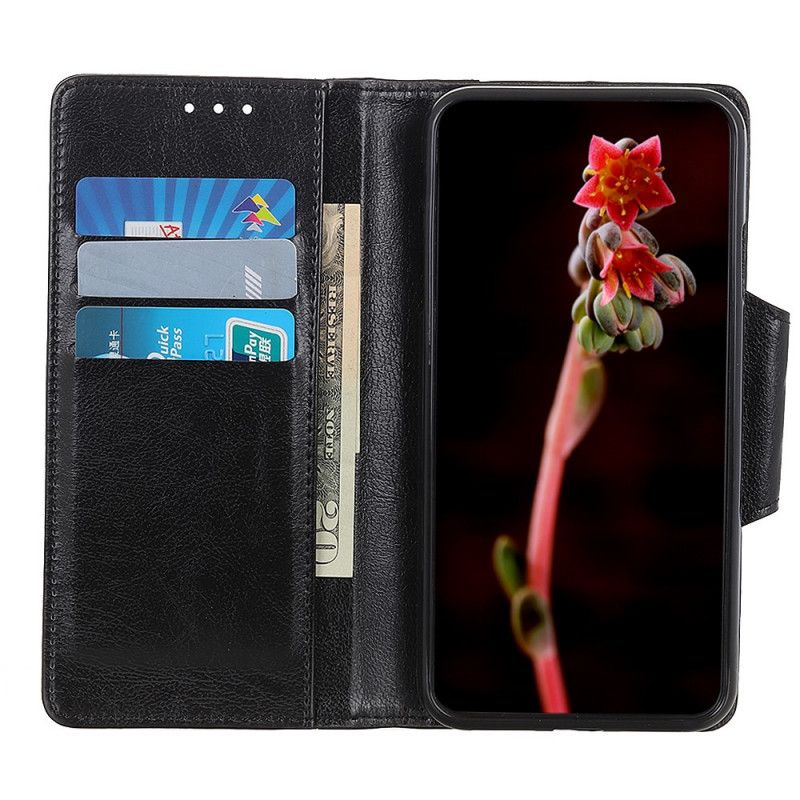 Cover Folio-hoesje Huawei Mate 40 Pro Wit Zwart Telefoonhoesje Matte Kunstlederen Zilveren Sluiting