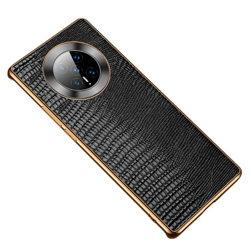 Cover Hoesje Huawei Mate 40 Pro Rood Zwart Telefoonhoesje Hagedisstructuur Van Echt Leer