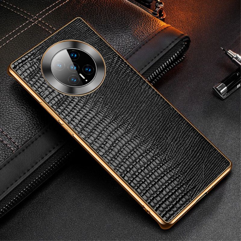 Cover Hoesje Huawei Mate 40 Pro Rood Zwart Telefoonhoesje Hagedisstructuur Van Echt Leer