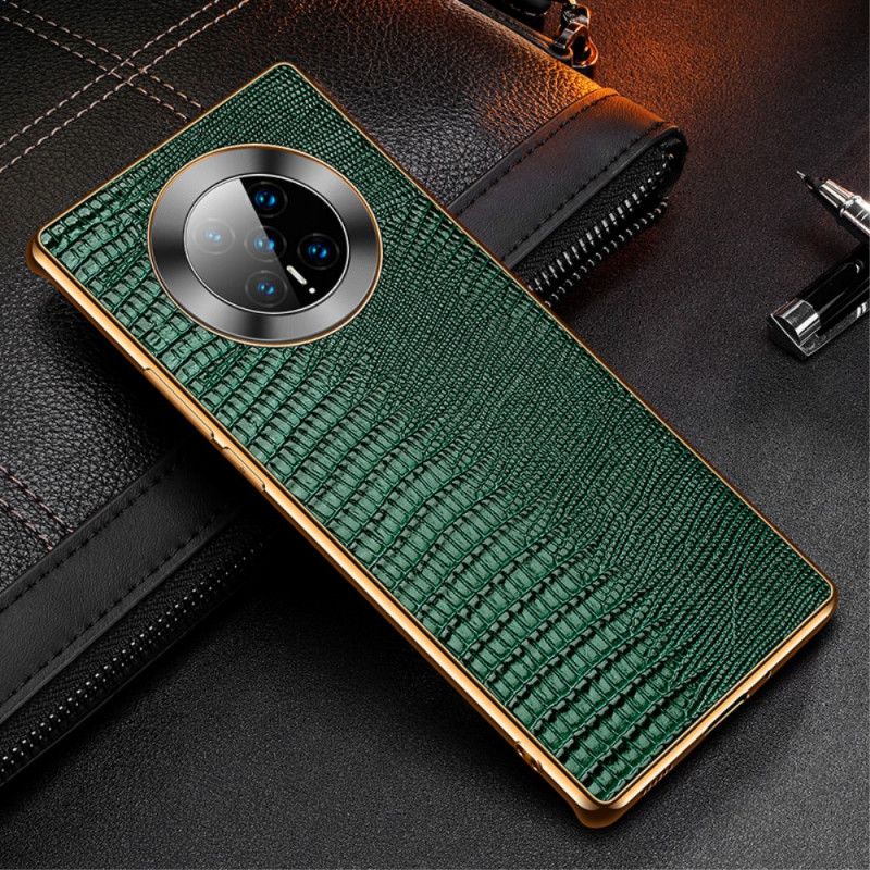 Cover Hoesje Huawei Mate 40 Pro Rood Zwart Telefoonhoesje Hagedisstructuur Van Echt Leer