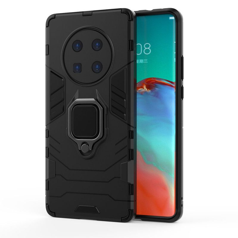 Cover Hoesje Huawei Mate 40 Pro Rood Zwart Telefoonhoesje Resistente Ring