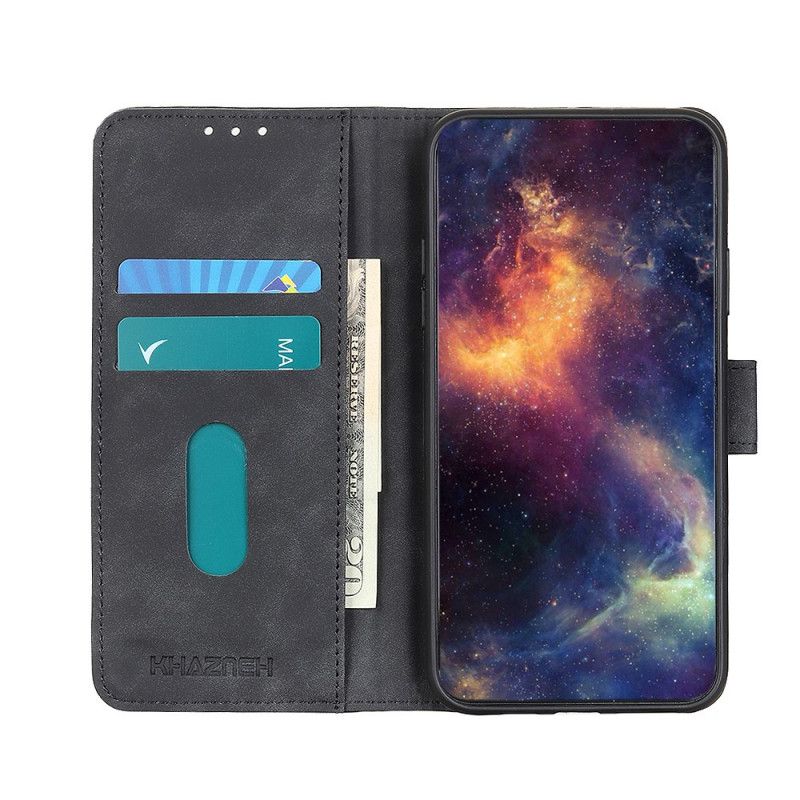 Flip Case Leren Huawei Mate 40 Pro Rood Zwart Vintage Khazneh Leereffect