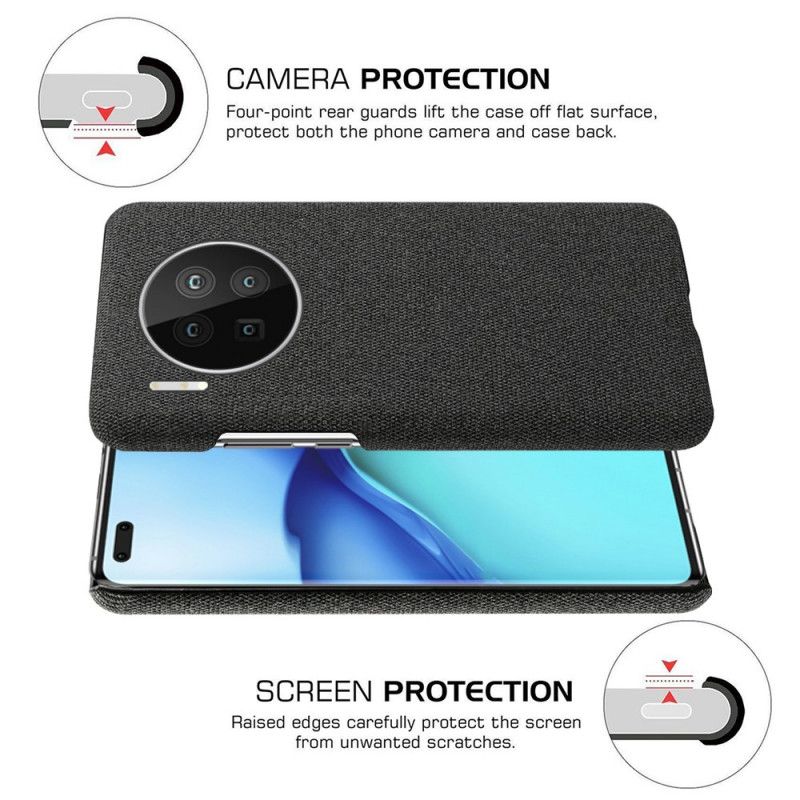 Hoesje Huawei Mate 40 Pro Grijs Zwart Chique Stof