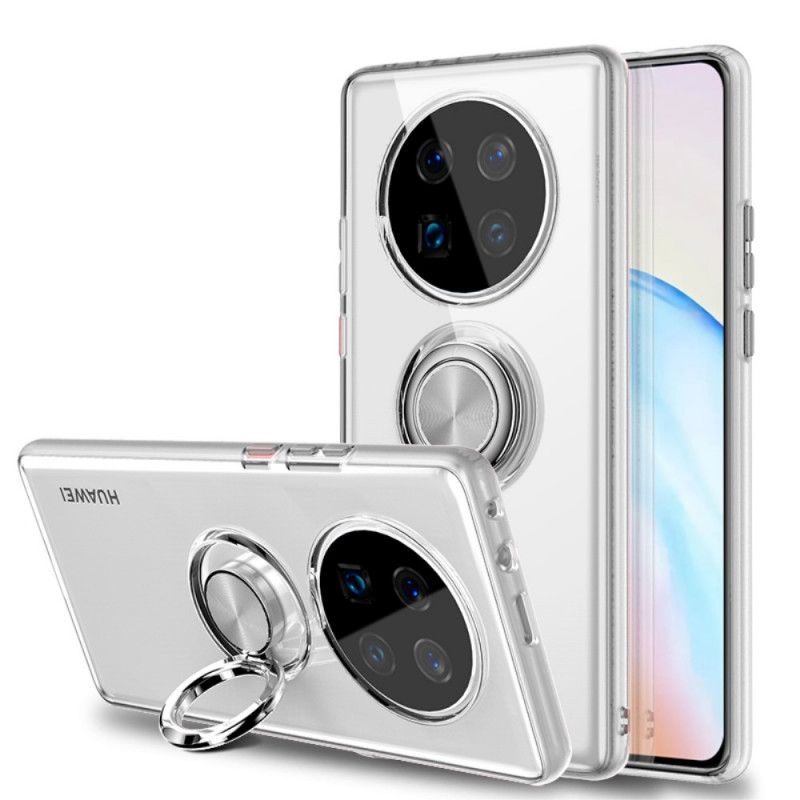 Hoesje Huawei Mate 40 Pro Rood Zwart Hybride Roterende Ring