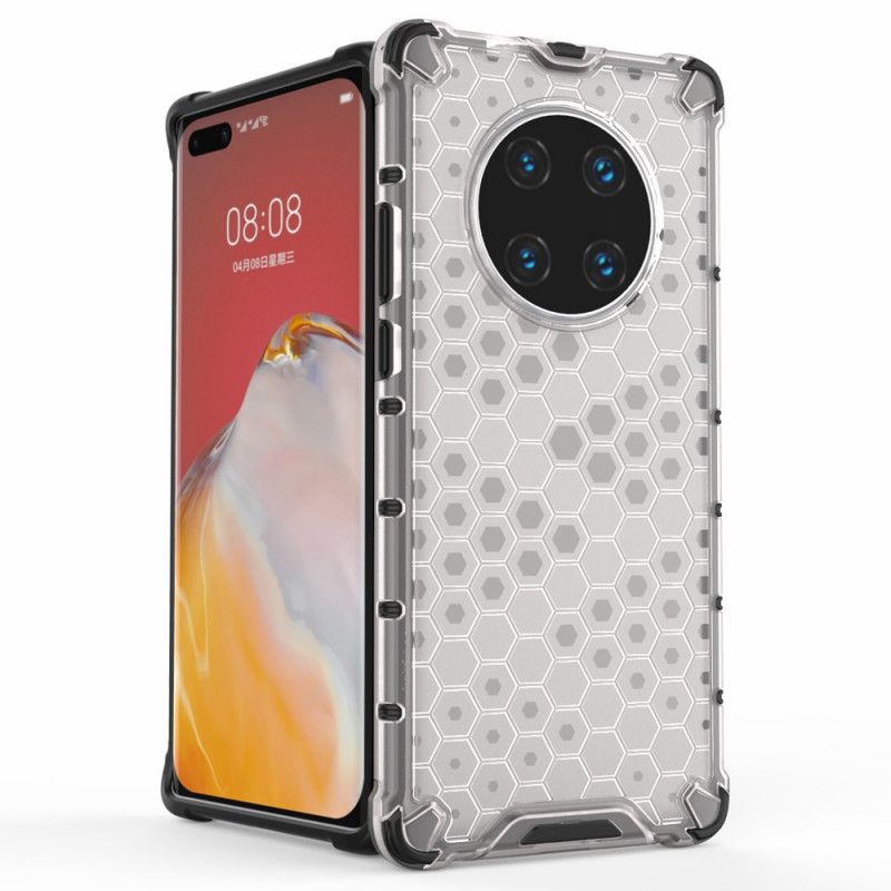 Hoesje Huawei Mate 40 Pro Wit Zwart Honingraatstijl