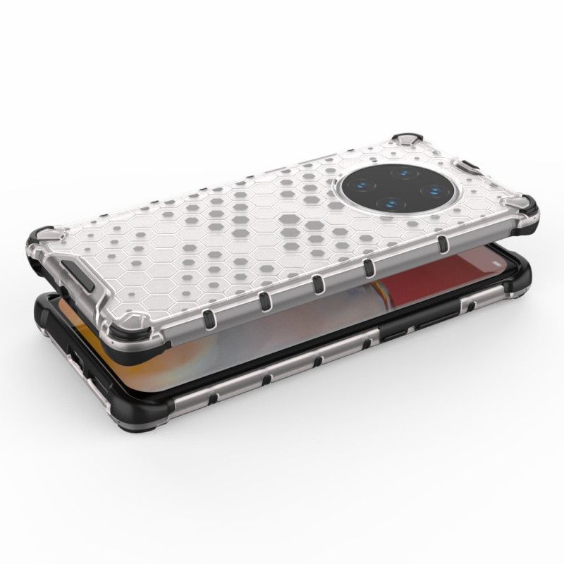 Hoesje Huawei Mate 40 Pro Wit Zwart Honingraatstijl
