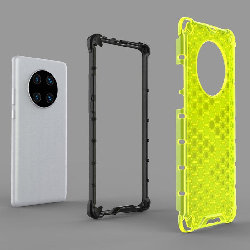 Hoesje Huawei Mate 40 Pro Wit Zwart Honingraatstijl