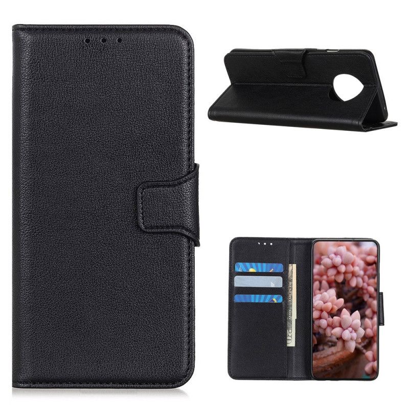 Leren Hoesje Huawei Mate 40 Pro Donkerblauw Zwart Lychee Leertextuur