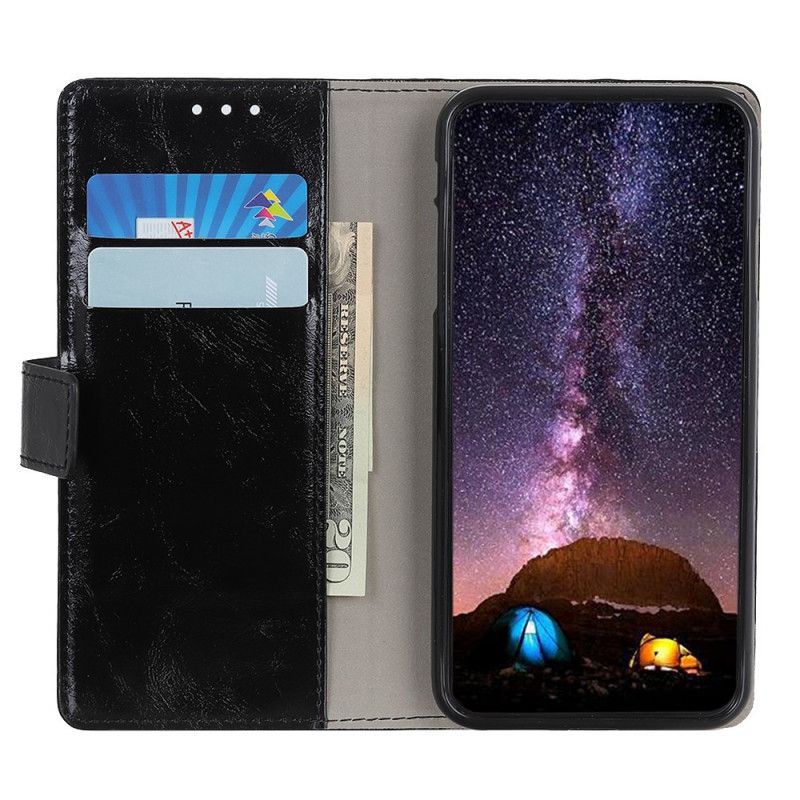 Leren Hoesje voor Huawei Mate 40 Pro Rood Zwart Eenvoudig Glanzend Leereffect