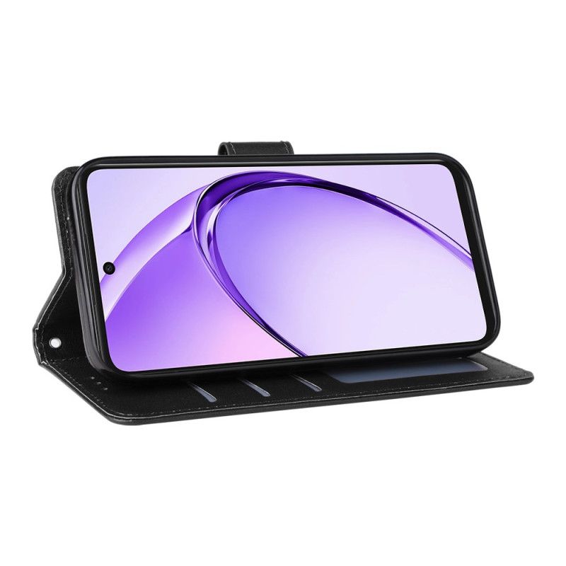 Bescherming Hoesje Oppo Reno 14 5g Effen Leerlook Met Bandje