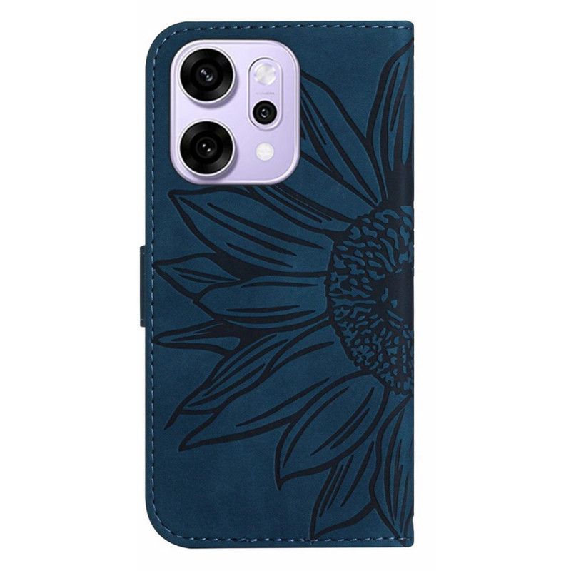 Bescherming Hoesje Oppo Reno 14 5g Zonnebloemprint Met Bandje