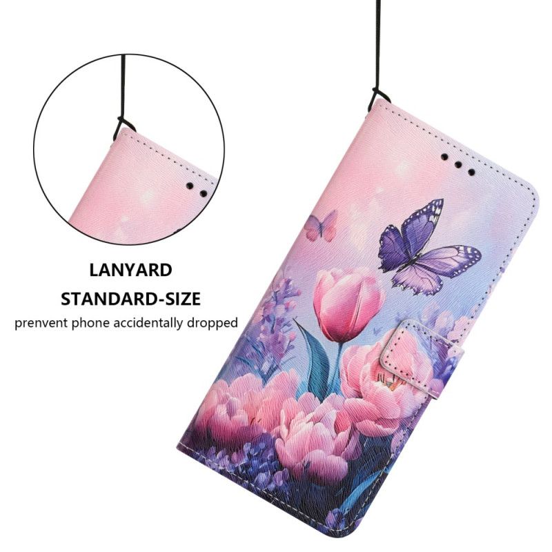 Flip Case Leren Oppo Reno 14 5g Bloemen
