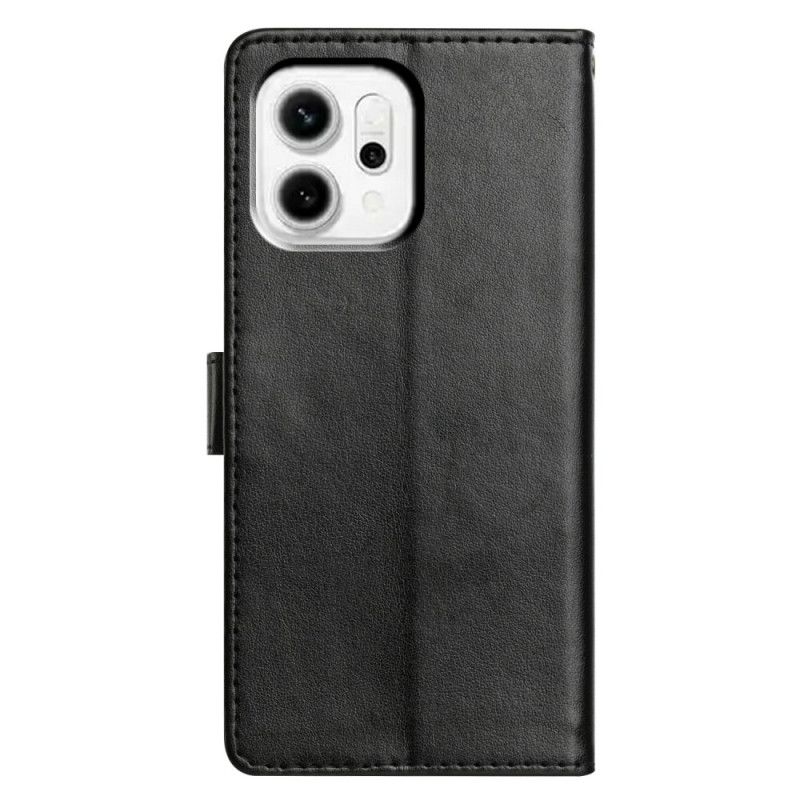 Flip Case Leren Oppo Reno 14 5g Effen Imitatieleer