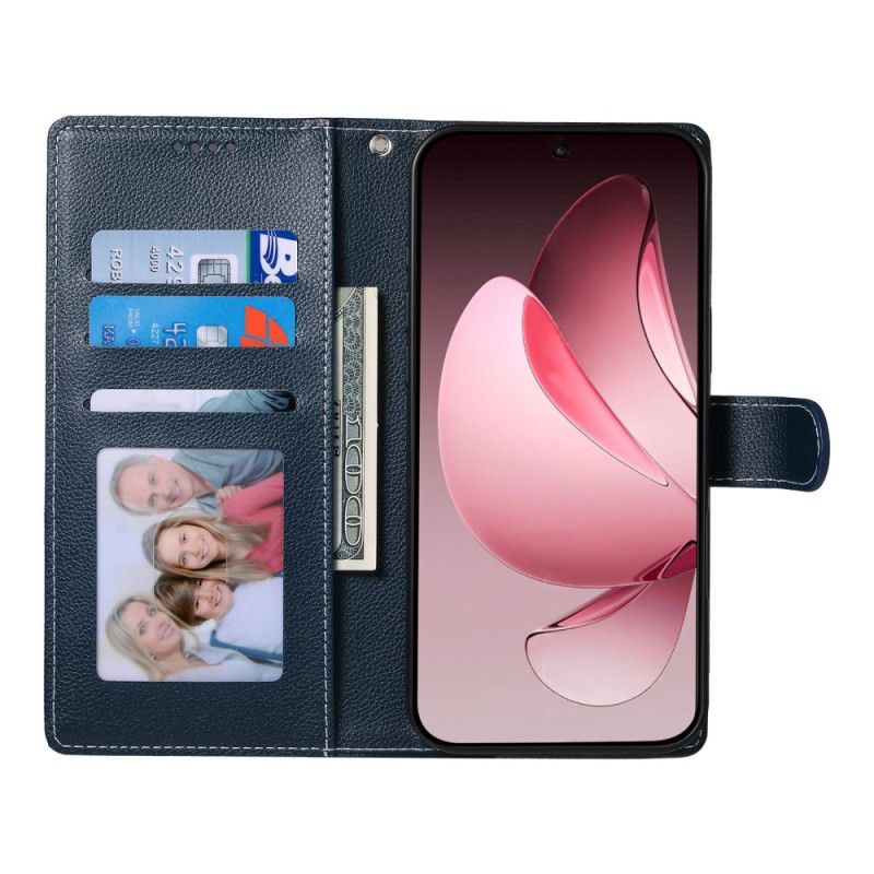 Flip Case Leren Oppo Reno 14 5g Effen Leerlook