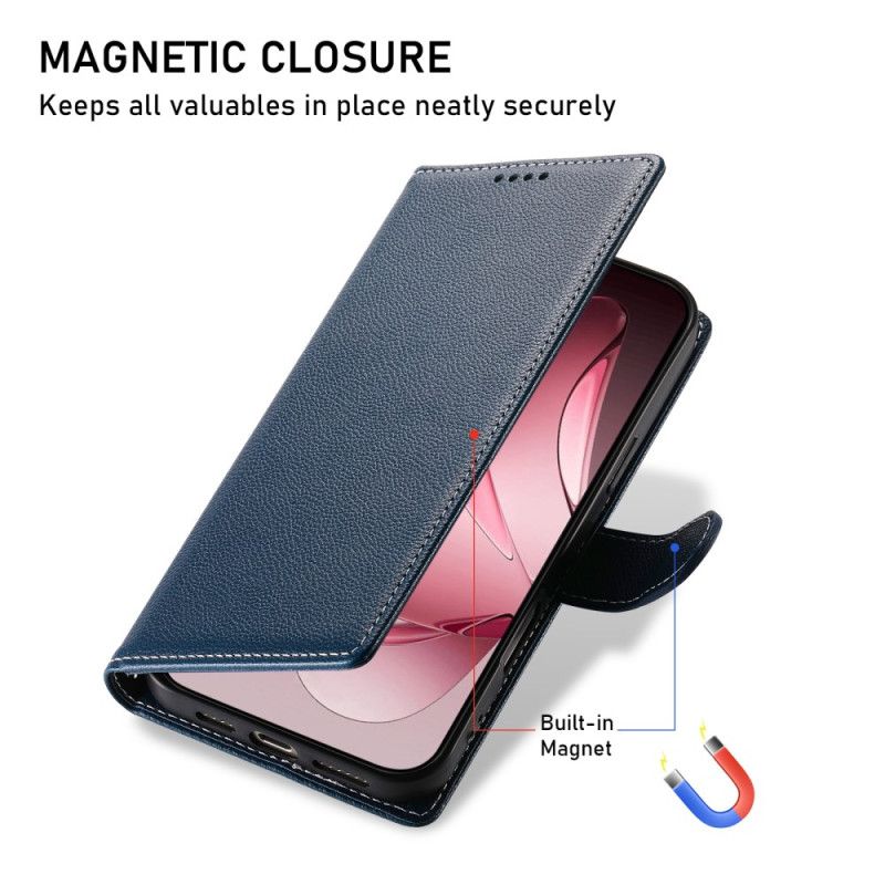 Flip Case Leren Oppo Reno 14 5g Effen Leerlook