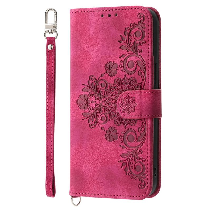 Folio-hoesje Oppo Reno 14 5g Bloemenpatroon En Bandjes